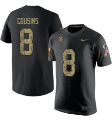 NFL Nike Minnesota Vikings #8 Kirk Cousins Black Camo Salute to Service T-Shirt
