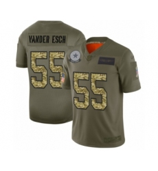 Men's Dallas Cowboys #55 Leighton Vander Esch 2019 Olive Camo Salute to Service Limited Jersey