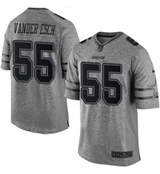 Men's Nike Dallas Cowboys #55 Leighton Vander Esch Limited Gray Gridiron NFL Jersey