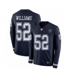 Men's Nike Dallas Cowboys #52 Connor Williams Limited Navy Blue Therma Long Sleeve NFL Jersey