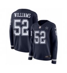 Women's Nike Dallas Cowboys #52 Connor Williams Limited Navy Blue Therma Long Sleeve NFL Jersey