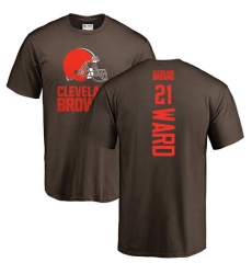 NFL Nike Cleveland Browns #21 Denzel Ward Brown Backer T-Shirt