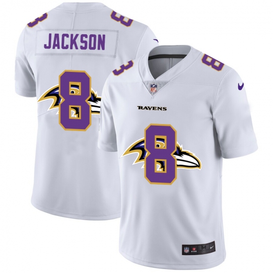 Men's Baltimore Ravens #8 Lamar Jackson White Nike White Shadow Edition ...