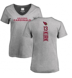 NFL Women's Nike Arizona Cardinals #13 Christian Kirk Ash Backer V-Neck T-Shirt
