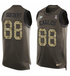 Men's Nike Philadelphia Eagles #88 Dallas Goedert Limited Green Salute to Service Tank Top NFL Jersey