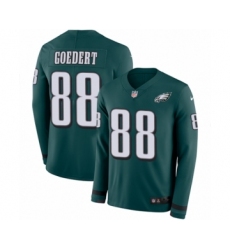Men's Nike Philadelphia Eagles #88 Dallas Goedert Limited Green Therma Long Sleeve NFL Jersey