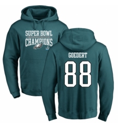Nike Philadelphia Eagles #88 Dallas Goedert Green Super Bowl LII Champions Pullover Hoodie