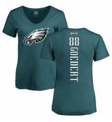Women's Nike Philadelphia Eagles #88 Dallas Goedert Green Backer Slim Fit T-Shirt