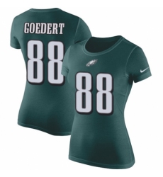 Women's Nike Philadelphia Eagles #88 Dallas Goedert Green Rush Pride Name & Number T-Shirt
