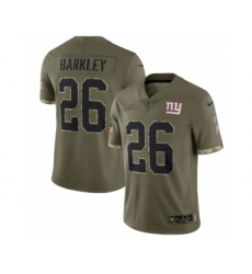 Men's New York Giants #26 Saquon Barkley 2022 Olive Salute To Service Limited Stitched Jersey
