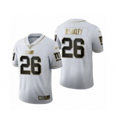 Men's New York Giants #26 Saquon Barkley Limited White Golden Edition Football Jersey