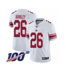 Men's New York Giants #26 Saquon Barkley White Vapor Untouchable Limited Player 100th Season Football Jersey