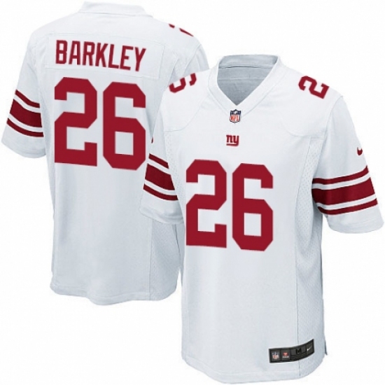 Men's Nike New York Giants #26 Saquon Barkley Game White NFL Jersey