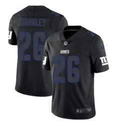 Men's Nike New York Giants #26 Saquon Barkley Limited Black Rush Impact NFL Jersey