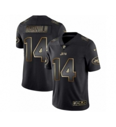 Men New York Jets #14 Sam Darnold Black Golden Edition 2019 Vapor Untouchable Limited Jersey