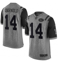 Men's Nike New York Jets #14 Sam Darnold Limited Gray Gridiron NFL Jersey
