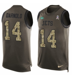 Men's Nike New York Jets #14 Sam Darnold Limited Green Salute to Service Tank Top NFL Jersey