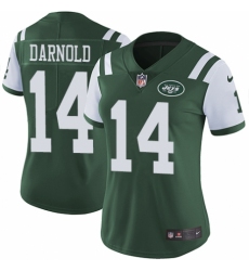 Women's Nike New York Jets #14 Sam Darnold Green Team Color Vapor Untouchable Limited Player NFL Jersey