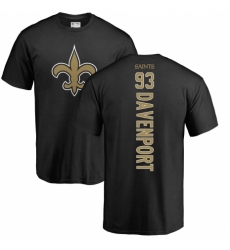 NFL Nike New Orleans Saints #93 Marcus Davenport Black Backer T-Shirt