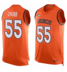 Men's Nike Denver Broncos #55 Bradley Chubb Limited Orange Player Name & Number Tank Top NFL Jersey