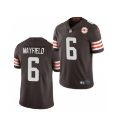 Men's Cleveland Browns #6 Baker Mayfield 2021 Brown 75th Anniversary Patch Vapor Untouchable Limited Jersey