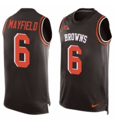 Men's Nike Cleveland Browns #6 Baker Mayfield Limited Brown Player Name & Number Tank Top NFL Jersey