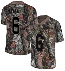 Men's Nike Cleveland Browns #6 Baker Mayfield Limited Camo Rush Realtree NFL Jersey