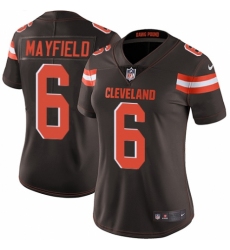 Women's Nike Cleveland Browns #6 Baker Mayfield Brown Team Color Vapor Untouchable Elite Player NFL Jersey