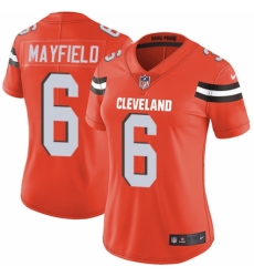 Women's Nike Cleveland Browns #6 Baker Mayfield Orange Alternate Vapor Untouchable Elite Player NFL Jersey