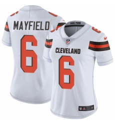 Women's Nike Cleveland Browns #6 Baker Mayfield White Vapor Untouchable Elite Player NFL Jersey