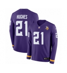 Men's Nike Minnesota Vikings #21 Mike Hughes Limited Purple Therma Long Sleeve NFL Jersey