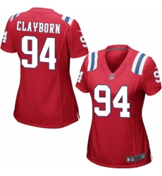 Women's Nike New England Patriots #94 Adrian Clayborn Game Red Alternate NFL Jersey