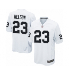 Men's Oakland Raiders #23 Nick Nelson Game White Football Jersey
