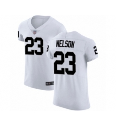 Men's Oakland Raiders #23 Nick Nelson White Vapor Untouchable Elite Player Football Jersey