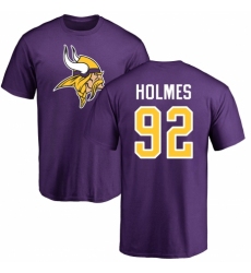 NFL Nike Minnesota Vikings #92 Jalyn Holmes Purple Name & Number Logo T-Shirt