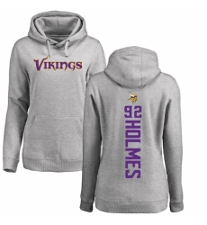 NFL Women's Nike Minnesota Vikings #92 Jalyn Holmes Ash Backer Pullover Hoodie