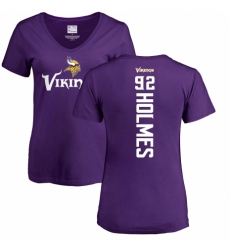 NFL Women's Nike Minnesota Vikings #92 Jalyn Holmes Purple Backer Slim Fit T-Shirt