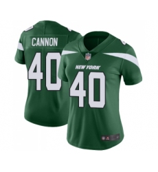 Women's New York Jets #40 Trenton Cannon Green Team Color Vapor Untouchable Limited Player Football Jersey