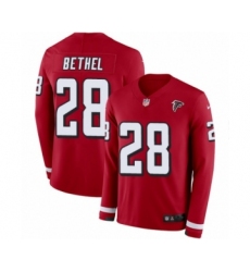 Youth Nike Atlanta Falcons #28 Justin Bethel Limited Red Therma Long Sleeve NFL Jersey