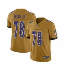 Men's Baltimore Ravens #78 Orlando Brown Jr. Limited Gold Inverted Legend Football Jersey