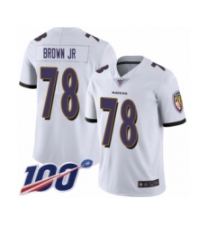 Men's Baltimore Ravens #78 Orlando Brown Jr. White Vapor Untouchable Limited Player 100th Season Football Jersey