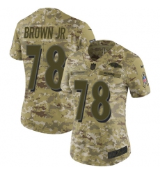 Women's Nike Baltimore Ravens #78 Orlando Brown Jr. Limited Camo 2018 Salute to Service NFL Jersey