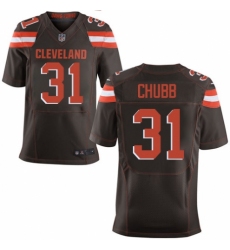 Men's Nike Cleveland Browns #31 Nick Chubb Elite Brown Team Color NFL Jersey