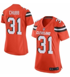 Women's Nike Cleveland Browns #31 Nick Chubb Game Orange Alternate NFL Jersey
