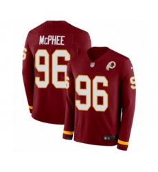 Men's Nike Washington Redskins #96 Pernell McPhee Limited Burgundy Therma Long Sleeve NFL Jersey