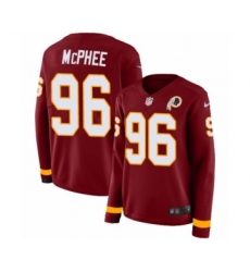 Women's Nike Washington Redskins #96 Pernell McPhee Limited Burgundy Therma Long Sleeve NFL Jersey