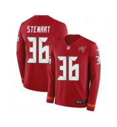 Youth Nike Tampa Bay Buccaneers #36 M.J. Stewart Limited Red Therma Long Sleeve NFL Jersey