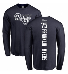 NFL Nike Los Angeles Rams #57 John Franklin-Myers Navy Blue Backer Long Sleeve T-Shirt