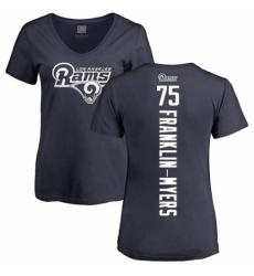 NFL Women's Nike Los Angeles Rams #57 John Franklin-Myers Navy Blue Backer T-Shirt