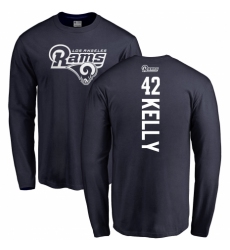 NFL Nike Los Angeles Rams #42 John Kelly Navy Blue Backer Long Sleeve T-Shirt